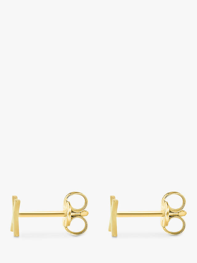 IBB 9ct Gold Initial Stud Earrings, X