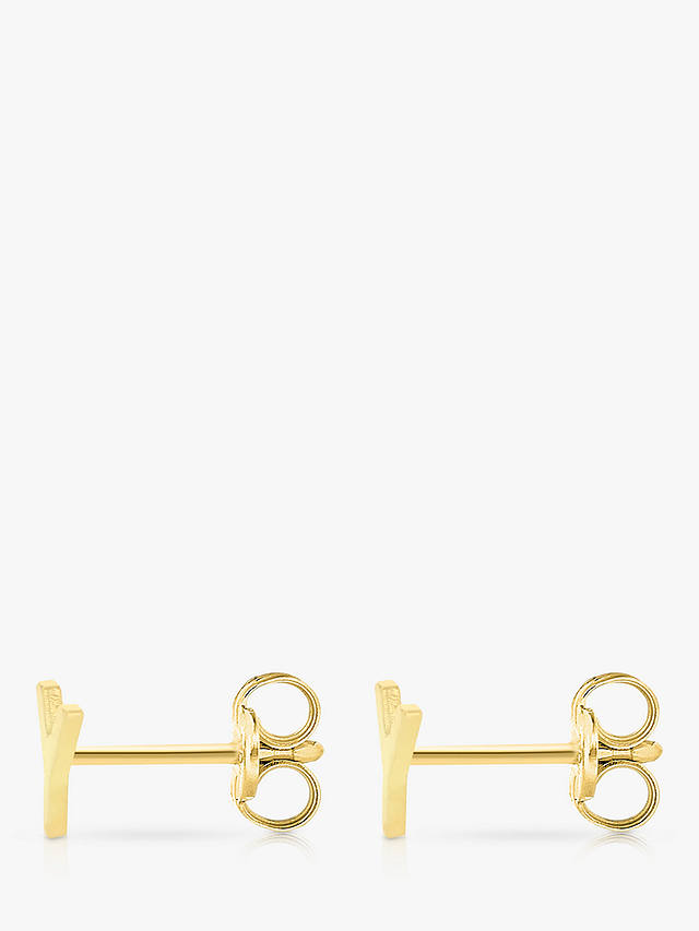 IBB 9ct Gold Initial Stud Earrings, Y