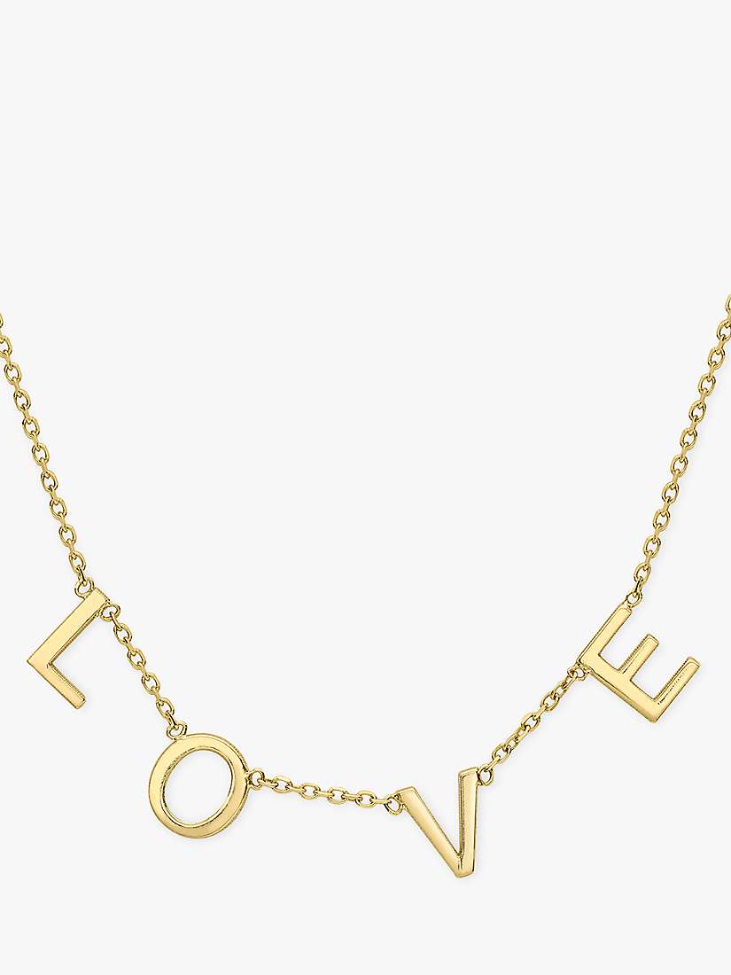 Buy IBB 9ct Yellow Gold Love Necklace, Gold Online at johnlewis.com