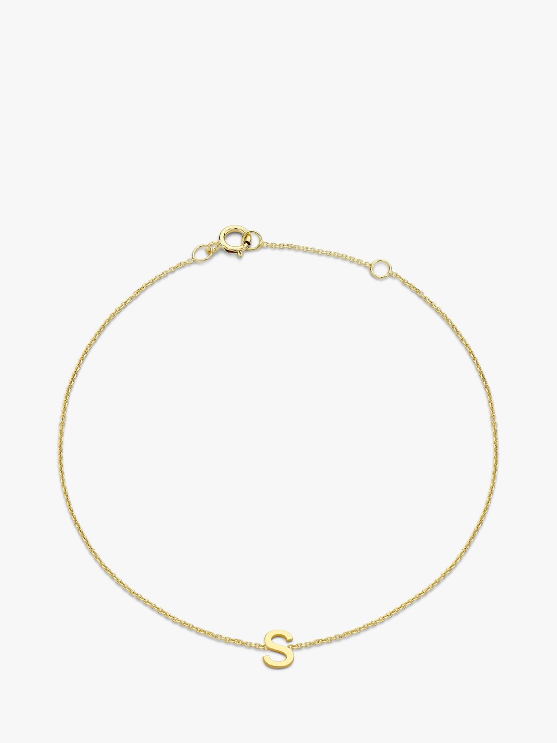 IBB 9ct Yellow Gold Initial Bracelet, S