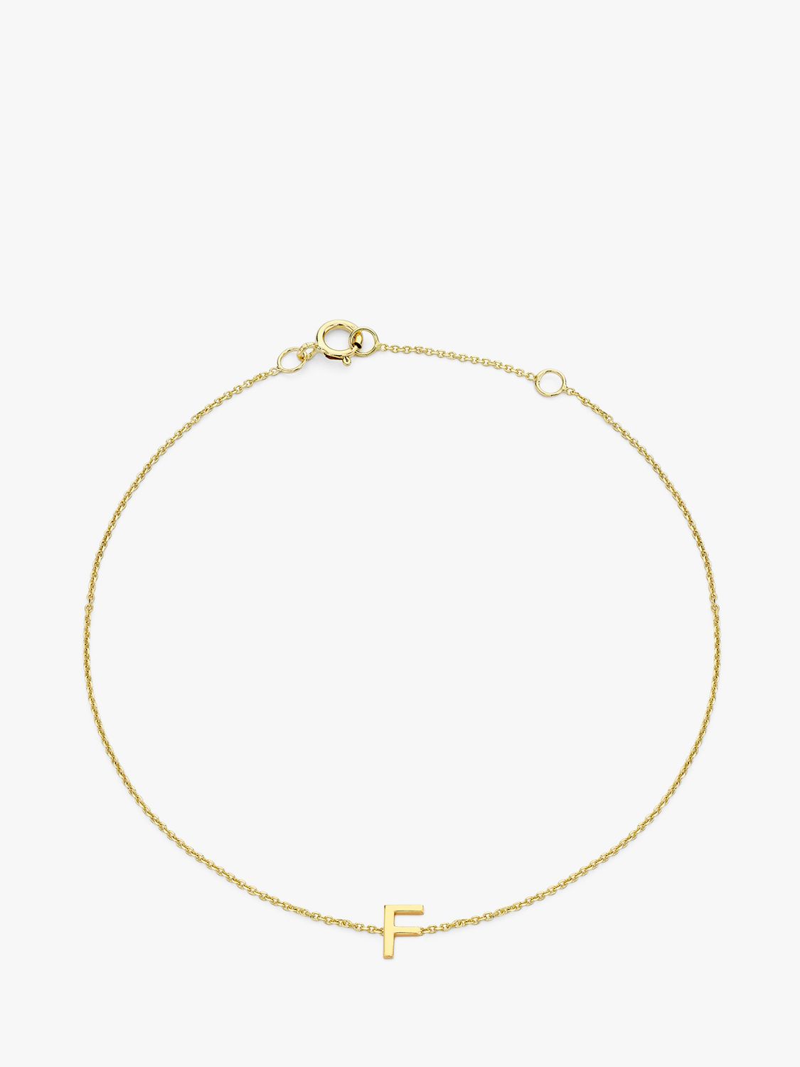 IBB 9ct Yellow Gold Initial Bracelet, F