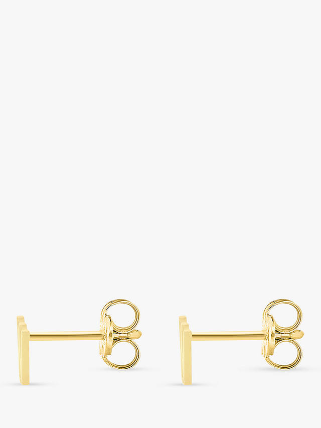 IBB 9ct Gold Initial Stud Earrings, W
