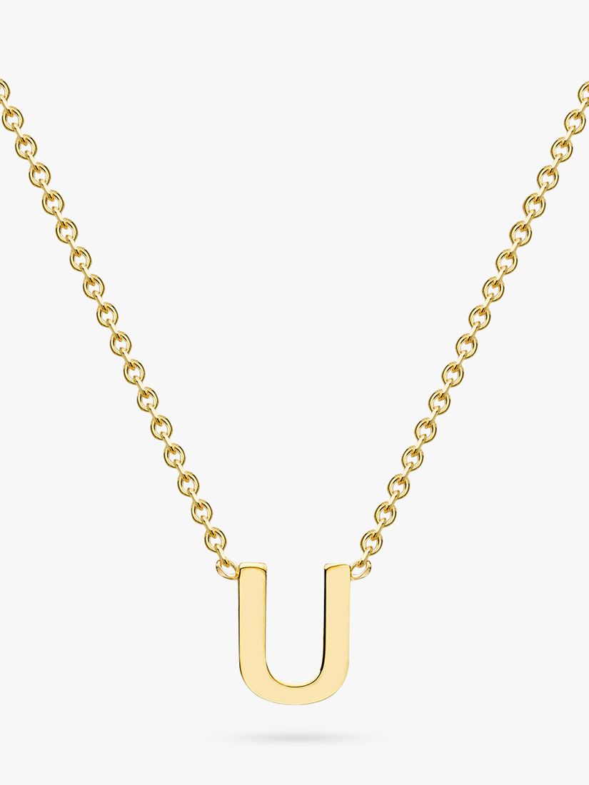 IBB 9ct Yellow Gold Initial Necklace, U