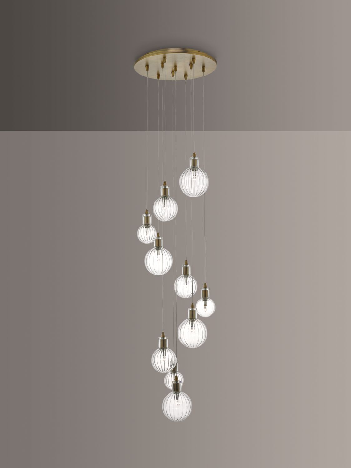 Photo of Där dita 10 pendant cluster ceiling light warm brass