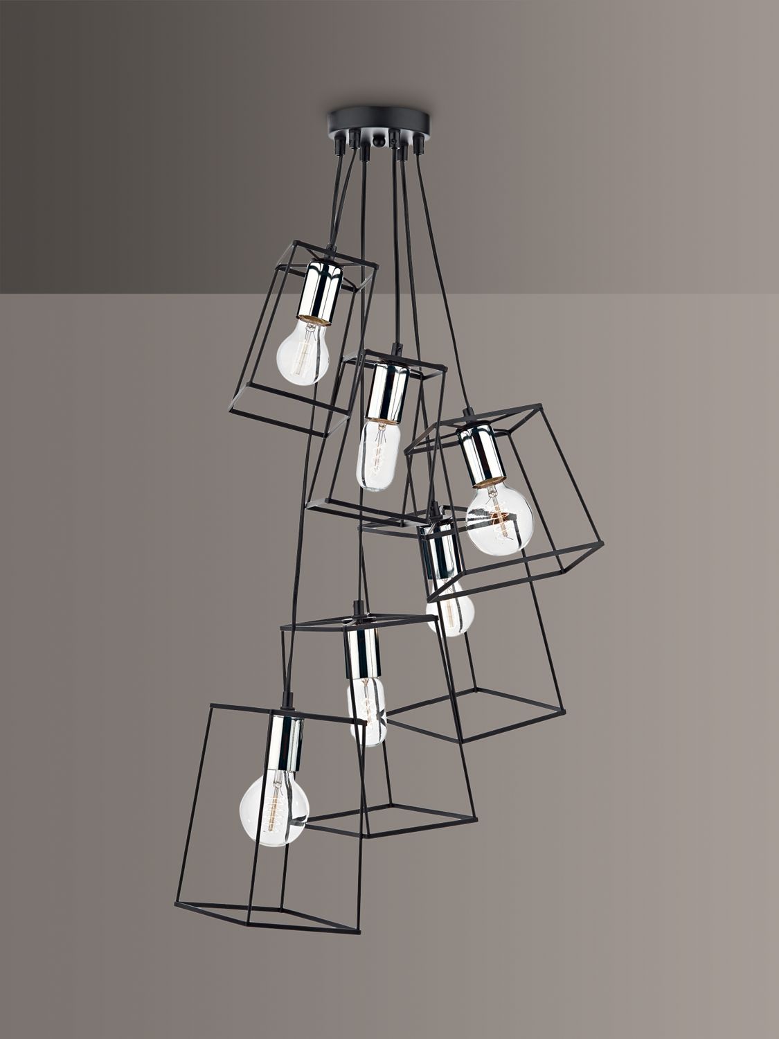 Photo of Där tower 6 pendant cluster ceiling light black/chrome