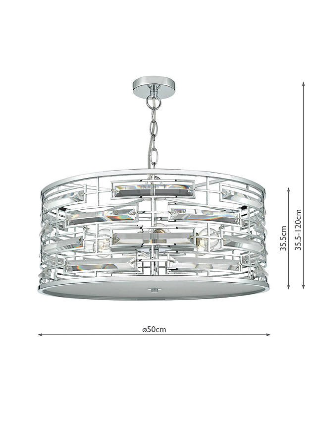 Där Seville Crystal Diffuser Ceiling Light, Clear/Polished Chrome