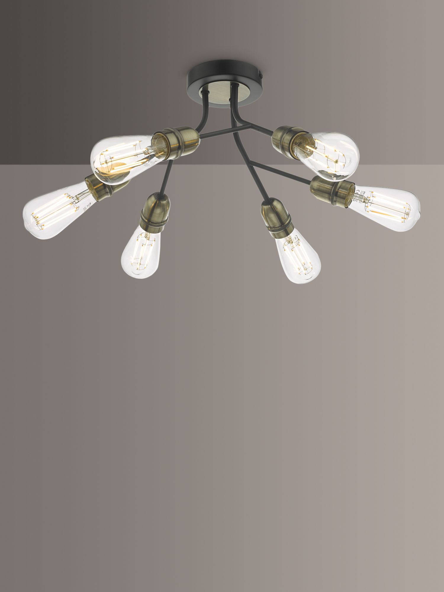 Photo of Där remy semi flush ceiling light black/antique brass