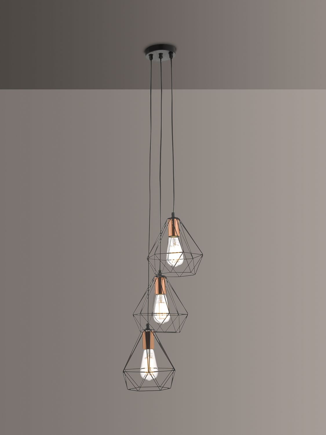 Photo of Där deyon 3 pendant cluster ceiling light black/copper