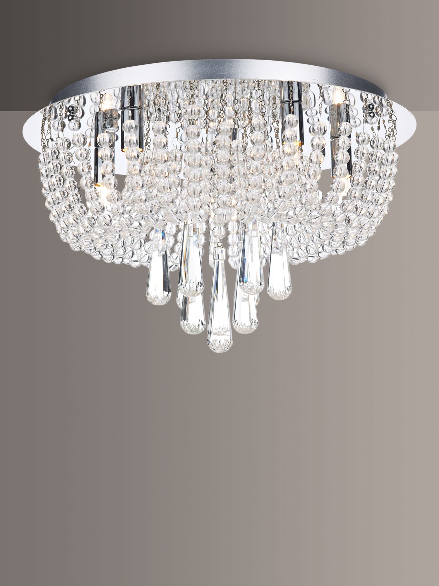 Photo of Där saigon crystal flush ceiling light clear/chrome