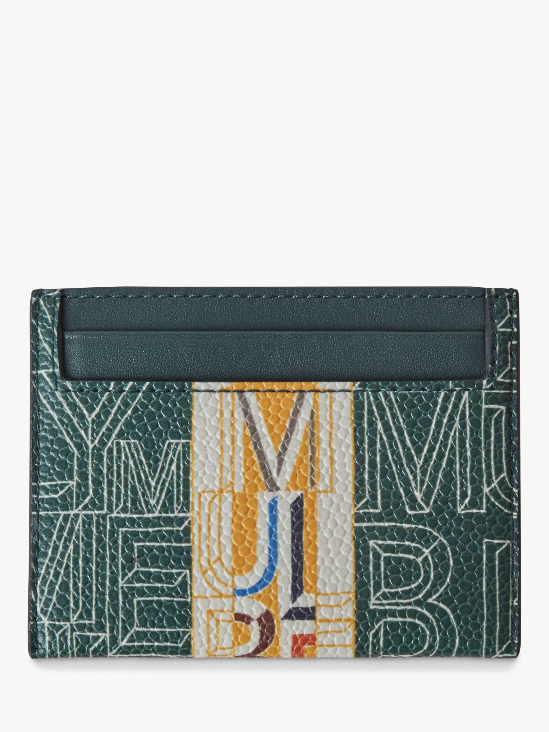 Mulberry Typography Scotch Grain Leather Credit Card Slip, Multi