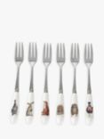 Wrendale Designs Animals Pastry Forks Gift-Boxed Set, Set of 6, White/Multi