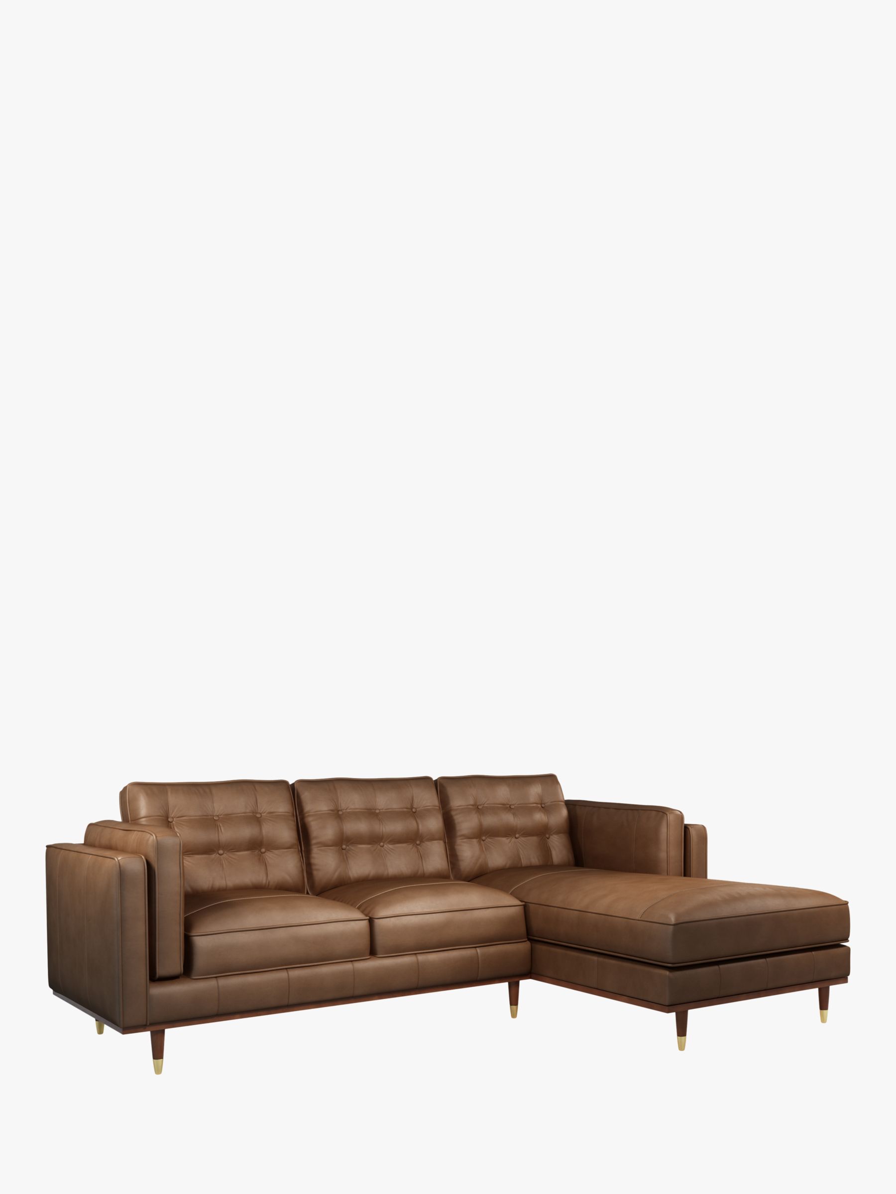 Photo of John lewis + swoon lyon rhf chaise end leather sofa