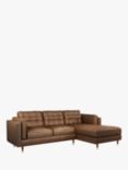 John Lewis + Swoon Lyon RHF Chaise End Leather Sofa