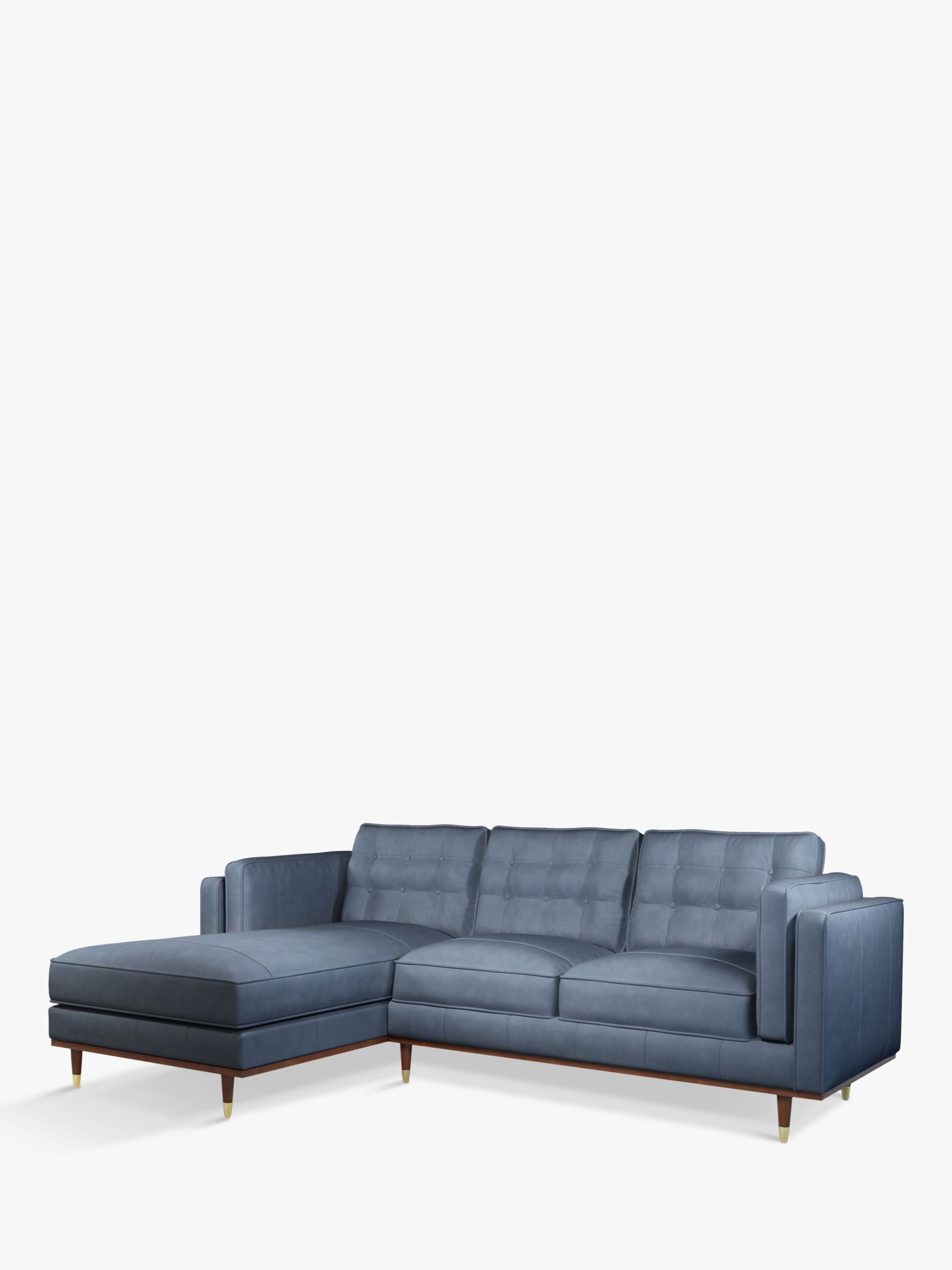 Photo of John lewis + swoon lyon lhf chaise end leather sofa