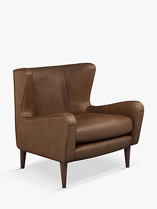 Keats Range, John Lewis & Partners + Swoon Keats Leather Wingback Armchair, Sellvagio Cognac