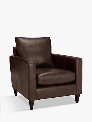 John Lewis & Partners Bailey Leather Armchair, Dark Leg