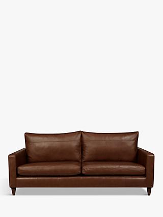 John Lewis Bailey Grand 4 Seater Leather Sofa, Dark Leg