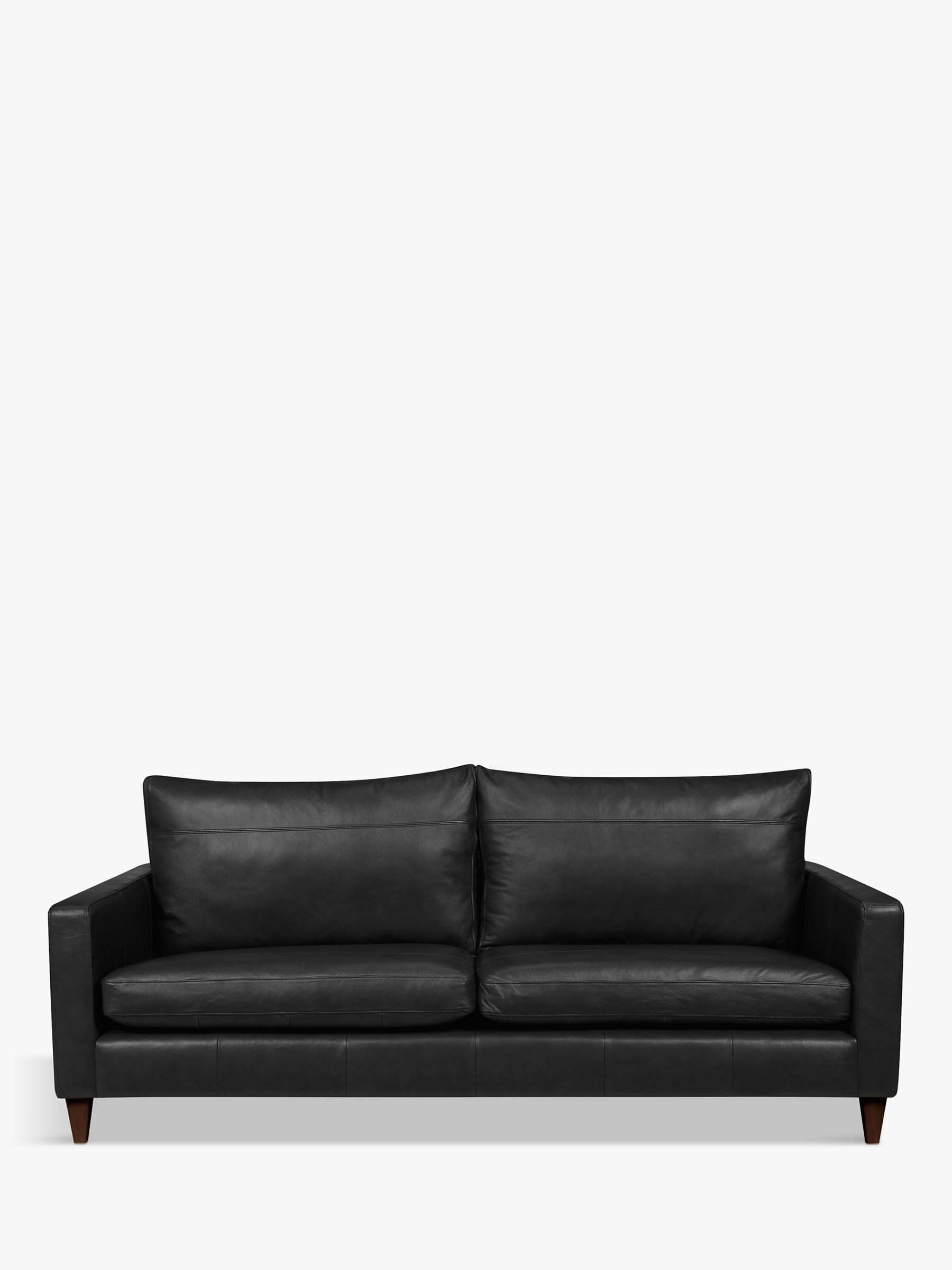 Bailey Range, John Lewis Bailey Grand 4 Seater Leather Sofa, Dark Leg, Contempo Black