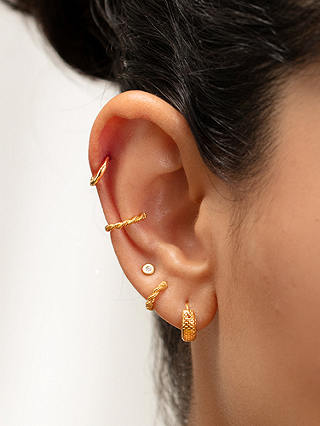 Monica Vinader Corda Huggie Hoop Earrings, Gold
