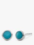 Monica Vinader Mini Gem Stud Earrings, Silver/Turquoise