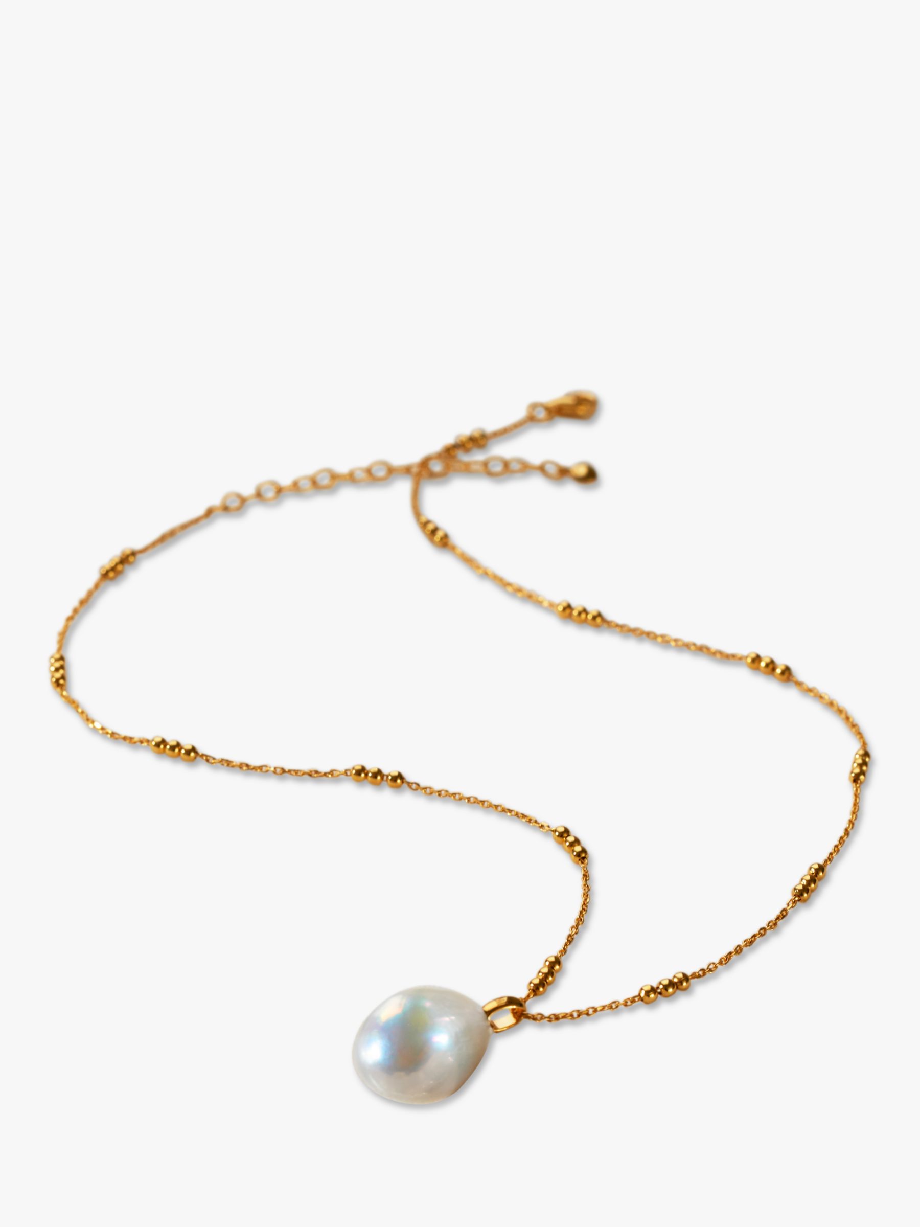 Monica Vinader Triple Beaded Chain Necklace, Gold