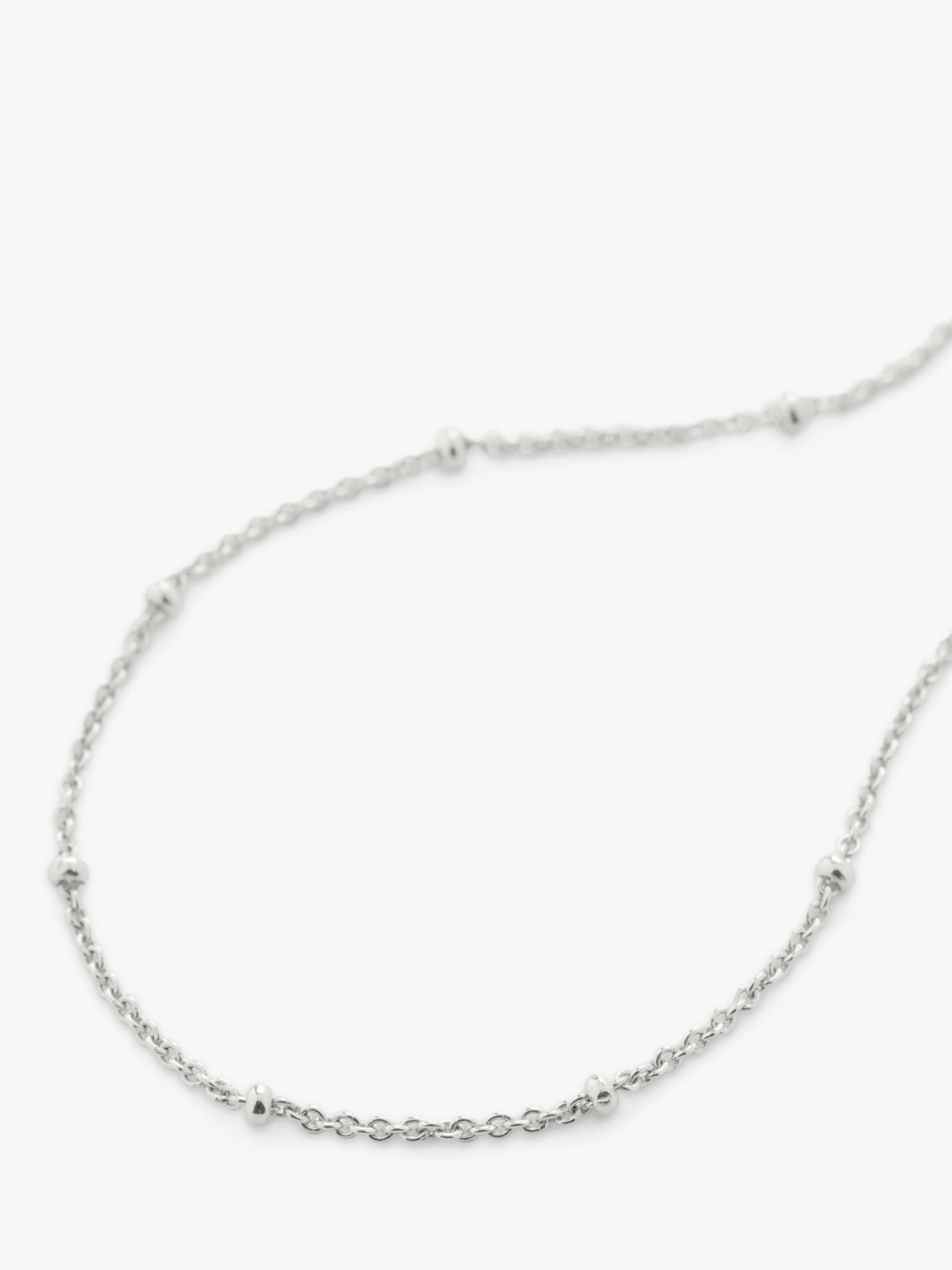 Monica Vinader Fine Beaded Chain Bracelet, Silver