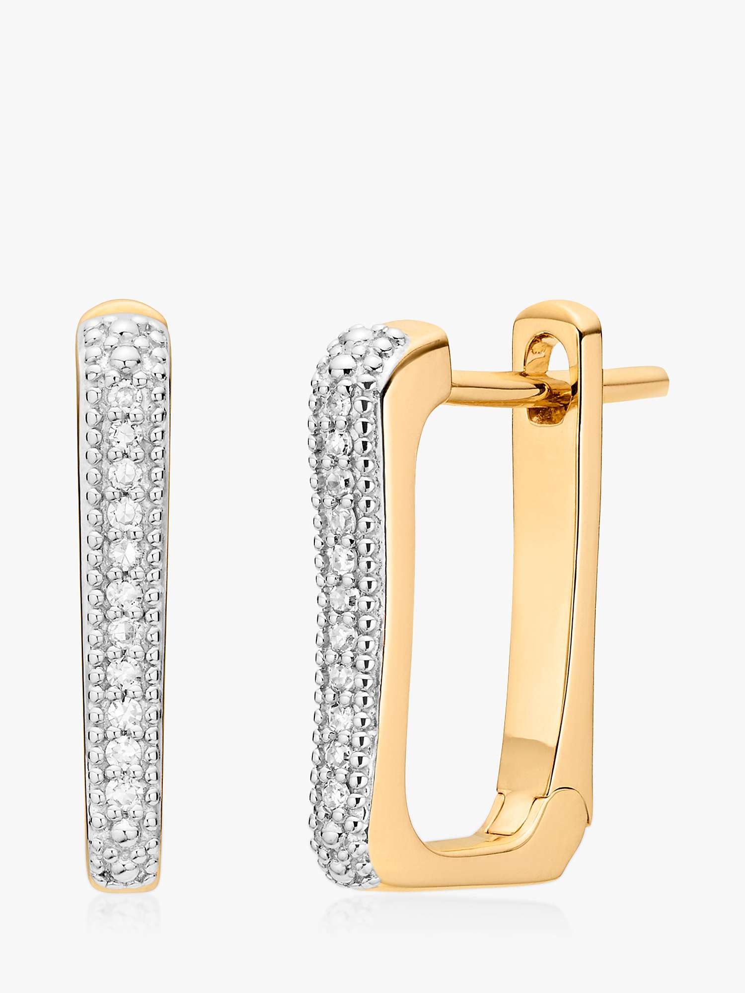 Buy Monica Vinader Alta Capture Diamond Huggie Hoop Earrings, Gold Online at johnlewis.com