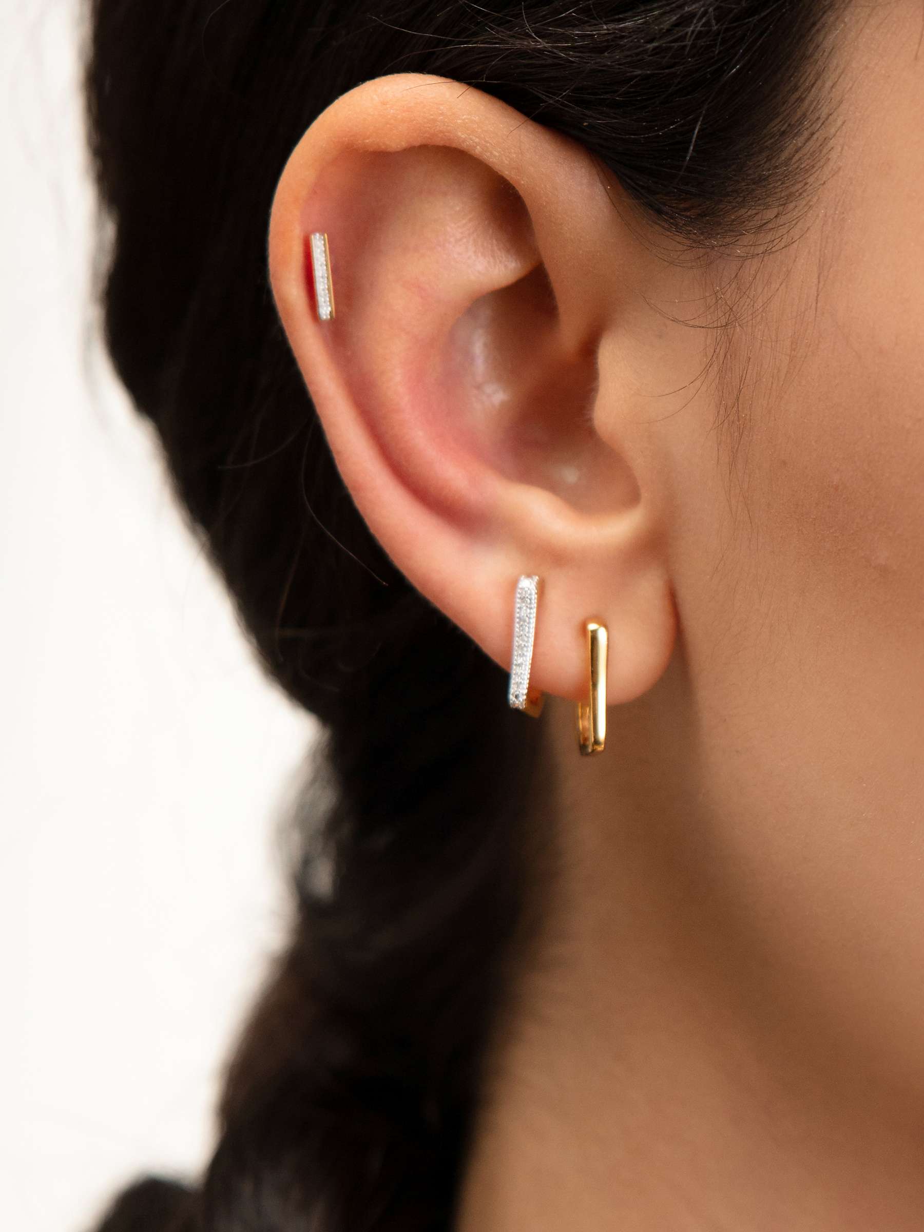 Buy Monica Vinader Alta Capture Diamond Huggie Hoop Earrings, Gold Online at johnlewis.com