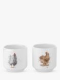 Wrendale Designs Chicken Print Bone China Egg Cups, Set of 2, White/Multi