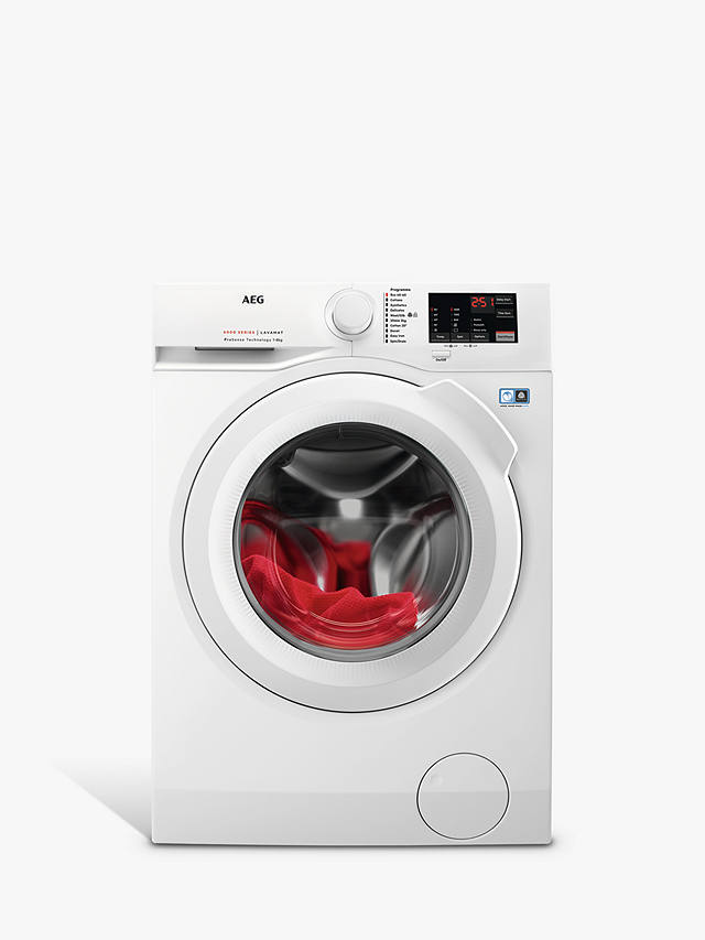 Buy AEG 6000 L6FBJ841P Freestanding Washing Machine, 8kg Load, 1400rpm Spin, White Online at johnlewis.com