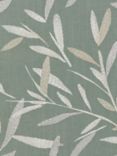John Lewis Langley Leaf Embroidery Made to Measure Curtains or Roman Blind, Dark Duck Egg