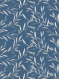 John Lewis Langley Leaf Embroidery Made to Measure Curtains or Roman Blind, Navy