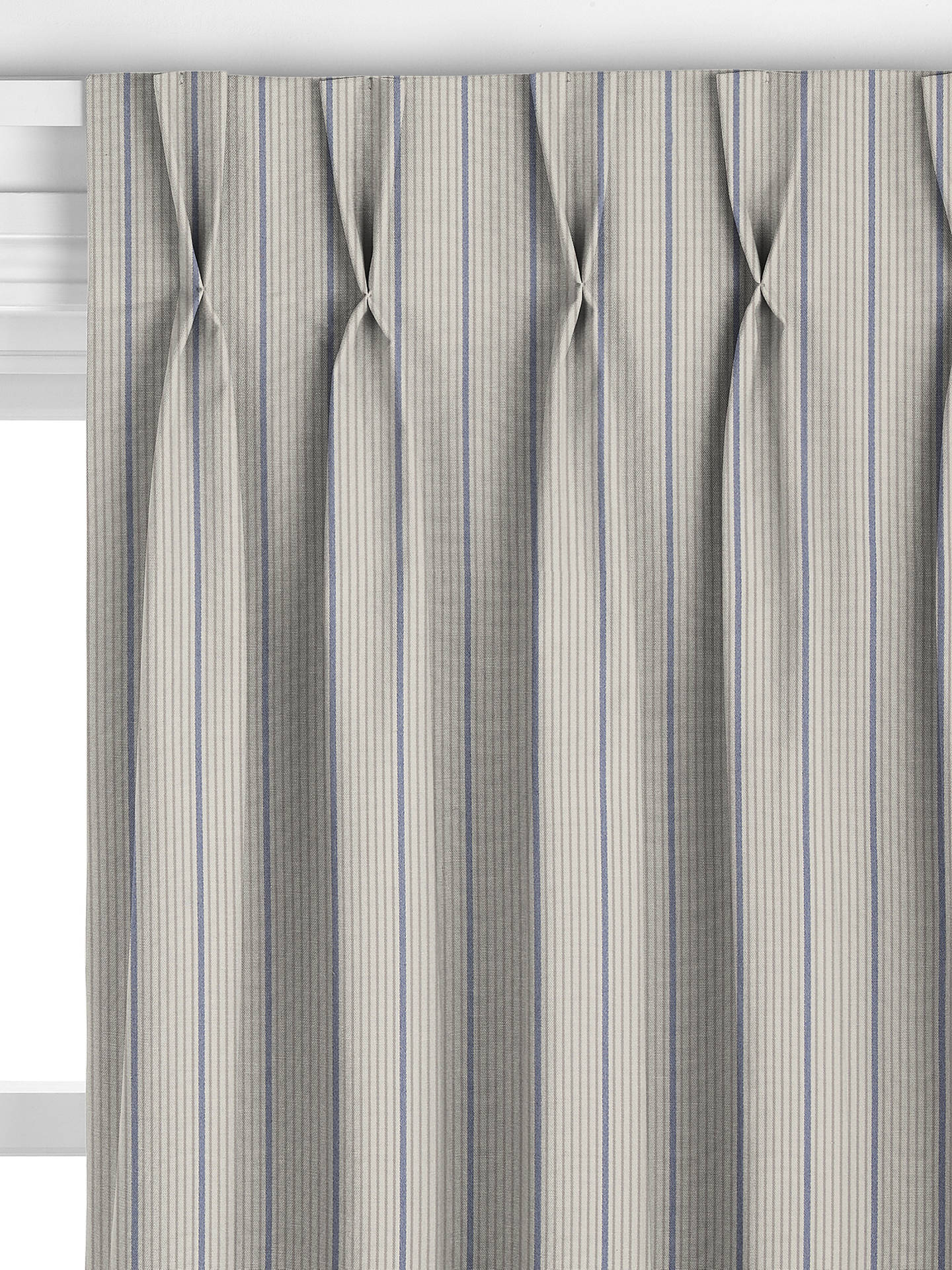 John Lewis Recycled Ticking Stripe Made to Measure Curtains, Thistle