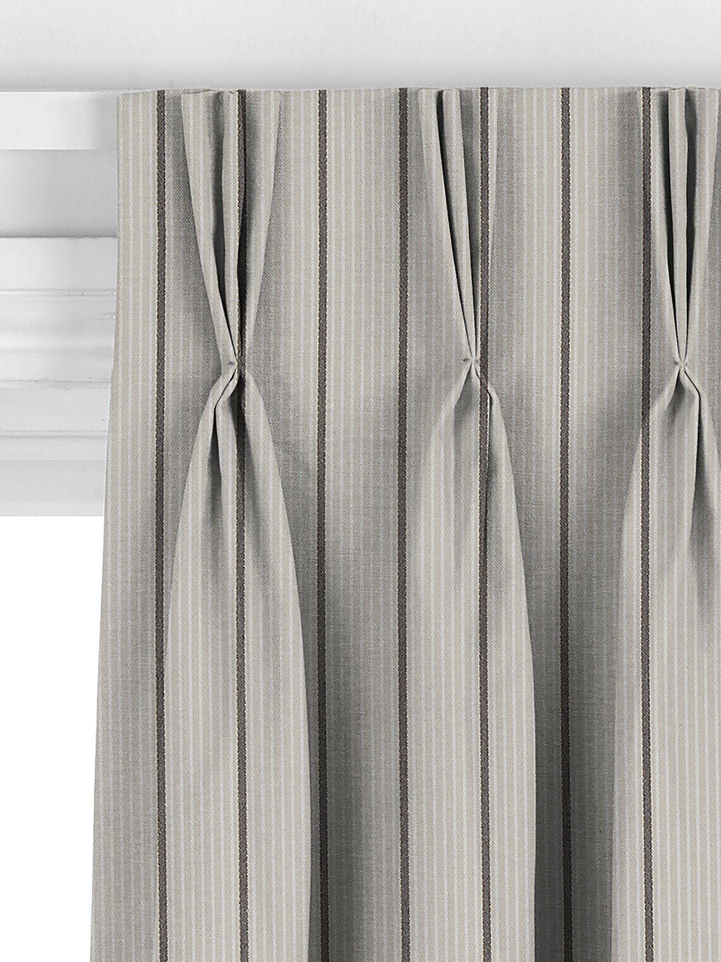 John Lewis Recycled Ticking Stripe Made to Measure Curtains, Storm