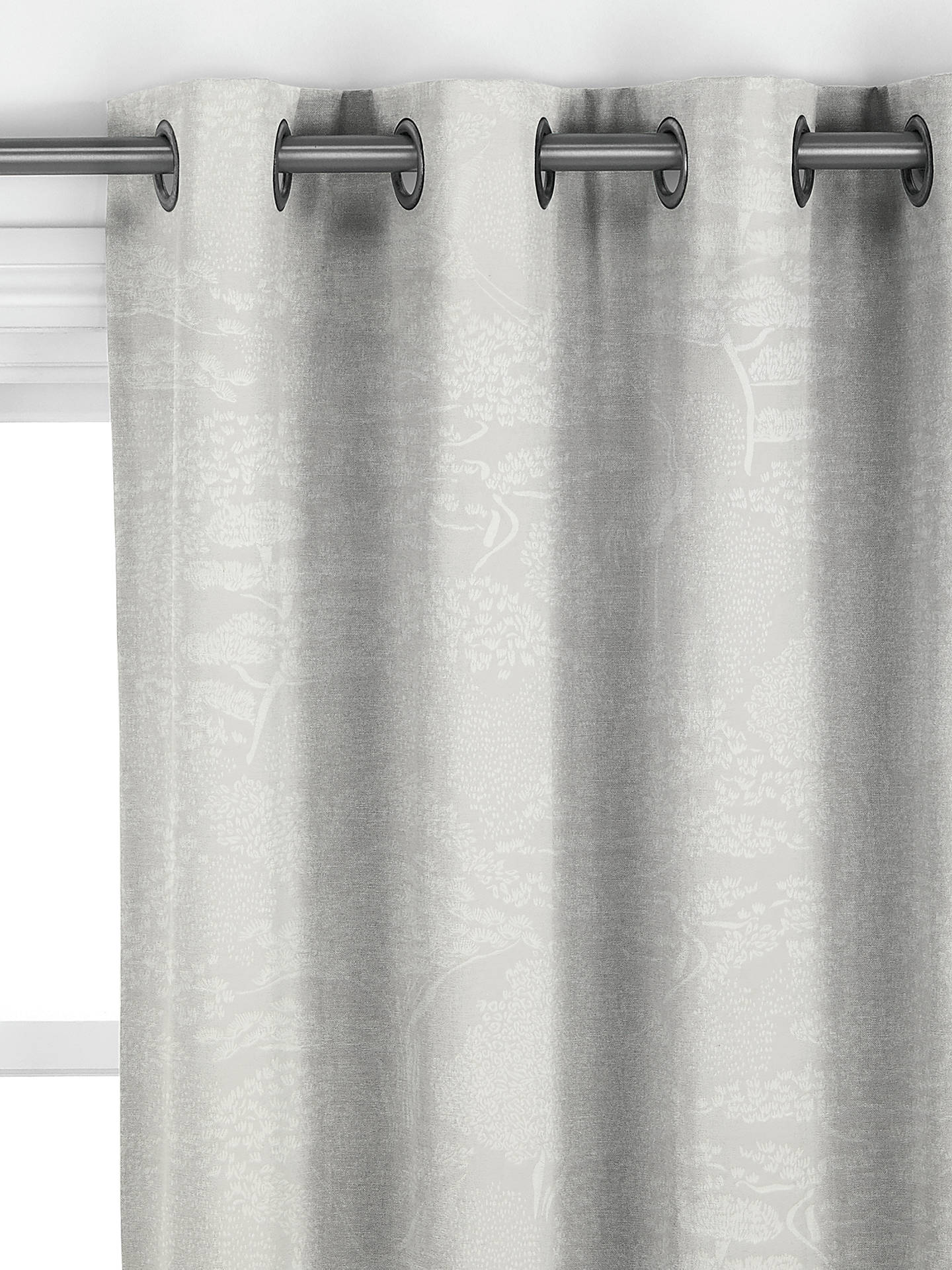 John Lewis Willow Landscape Made to Measure Curtains, Silver