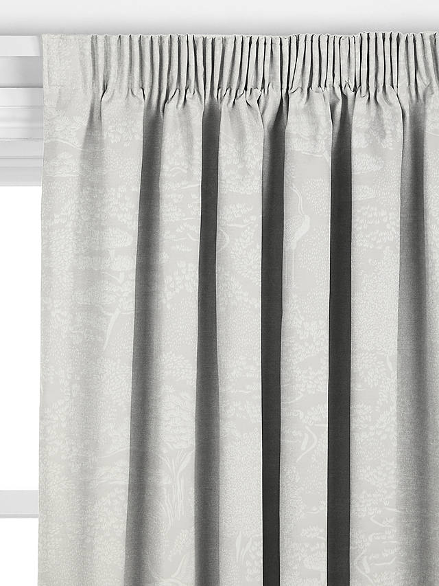 John Lewis Willow Landscape Made to Measure Curtains, Silver