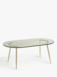 John Lewis & Partners + Swoon Urella Glass Coffee Table, Clear/Gold