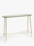 John Lewis & Partners + Swoon Urella Glass Console Table, Clear/Gold