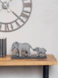 Libra Mother & Baby Elephant Sculpture, H21cm, Grey