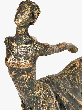 Libra Standing Female Ballet Dancer Sculpture, H32cm, Antique Bronze