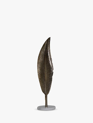 Libra Aluminium Feather Sculpture, H50cm, Champagne