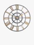 Thomas Kent Evening Star Roman Numeral Skeleton Wall Clock, 61cm, Brass