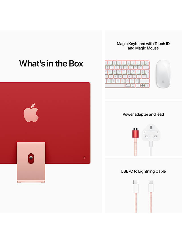 Buy 2021 Apple iMac 24 All-in-One, M1 Processor, 8GB RAM, 512GB SSD, 8‑Core GPU, 23.5” 4.5K Online at johnlewis.com