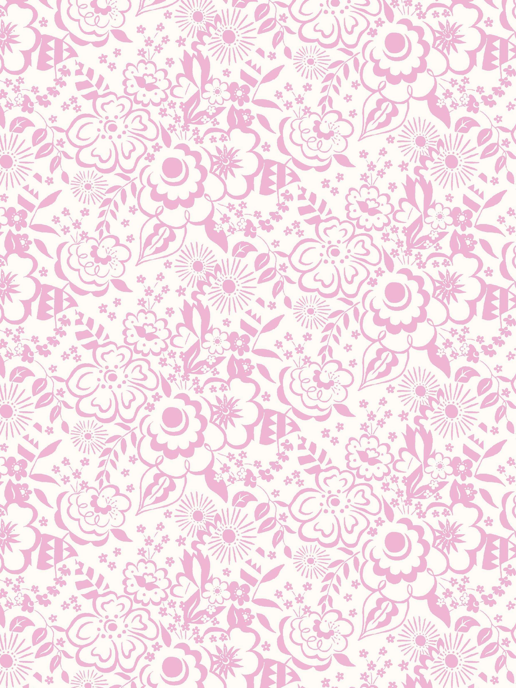 Liberty Fabrics Lindy Silhouette Print Fabric, White/Pink