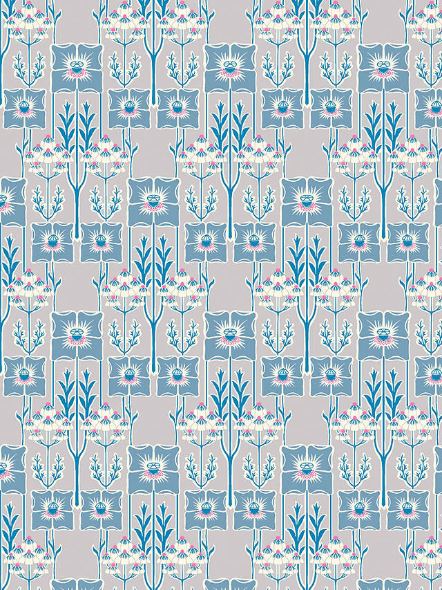 Liberty Fabrics Nouveau Poppy Print Fabric, Grey/Blue