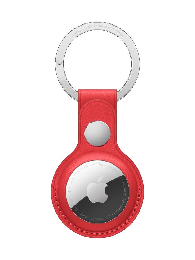 Apple AirTag Leather Key Ring, (PRODUCT) RED