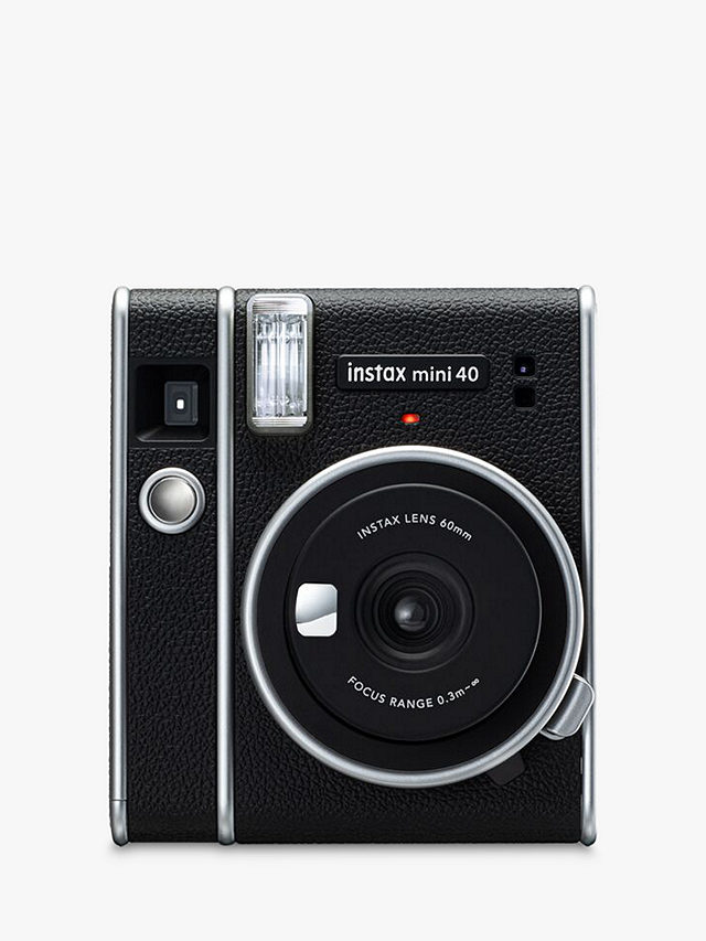 Fujifilm Instax Mini 40 Instant Camera with Built-In Flash & Hand Strap, Black