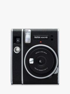 Fujifilm Instax Mini 40 Instant Camera with Built-In Flash & Hand Strap, Black