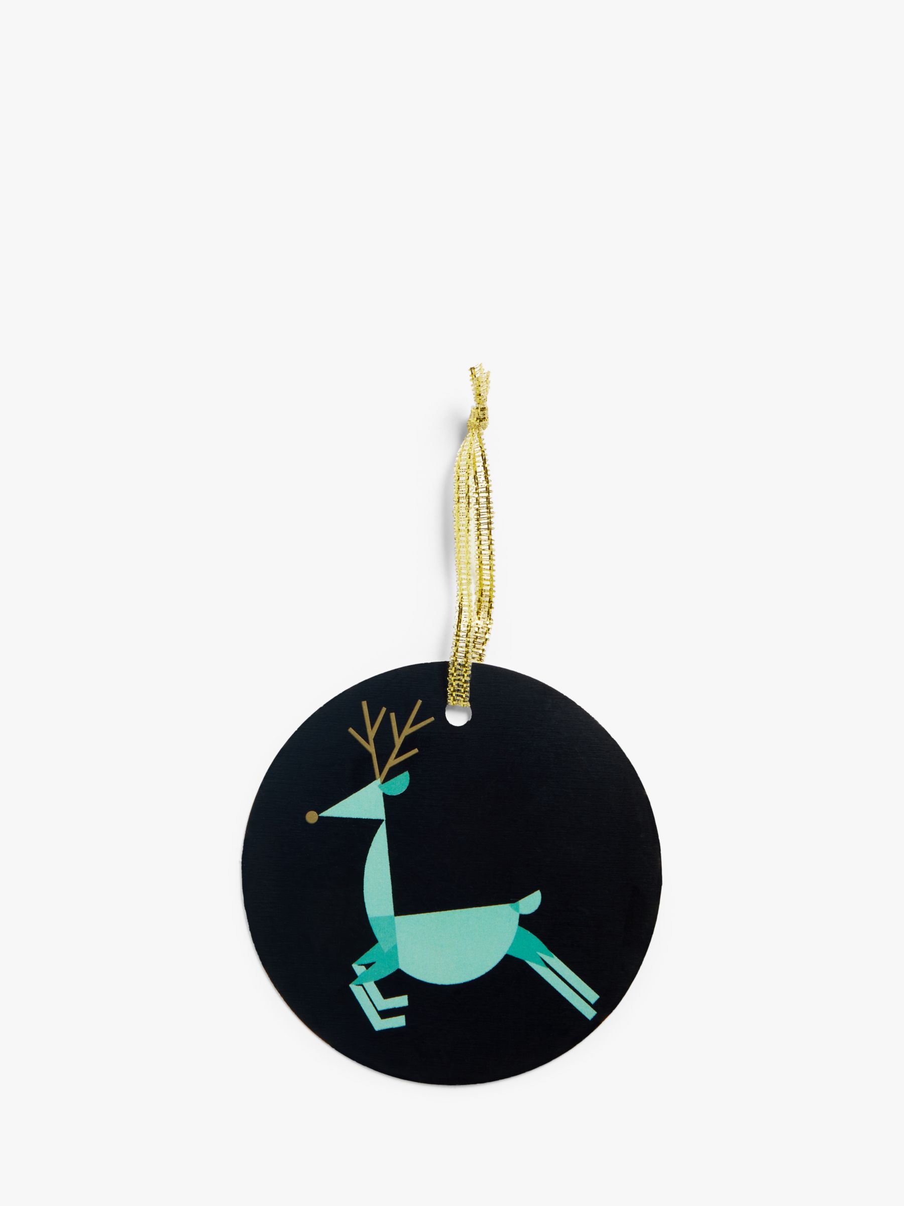 John Lewis Luxe City Blue Reindeer Gift Tags, Pack of 12