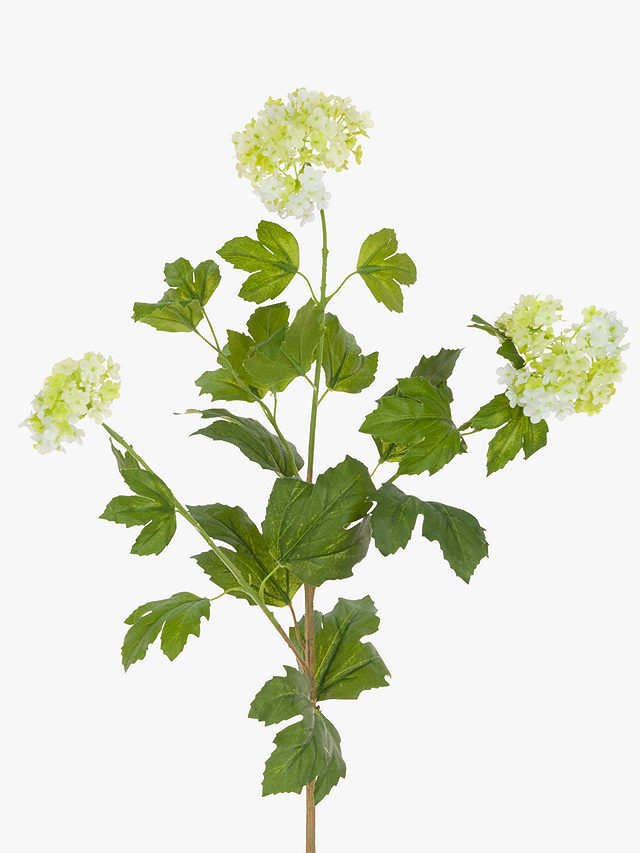 Floralsilk Artificial Viburnum Spray, Cream/Green
